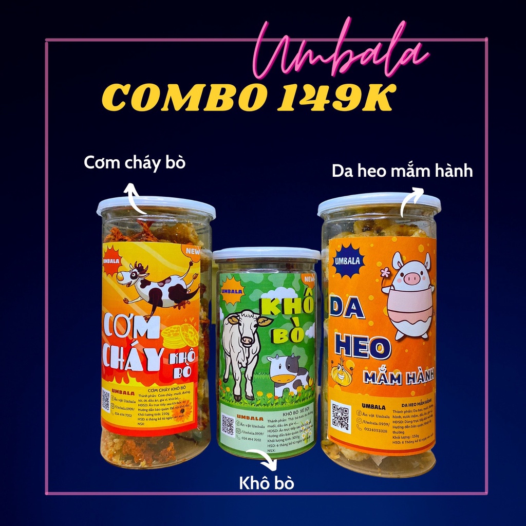 [Mã 254FMCGSALE giảm 8% đơn 500K] [MỚI] Combo ăn vặt 149K siêu tiết kiệm cho mùa đông lạnh giá ăn vặt Umbala