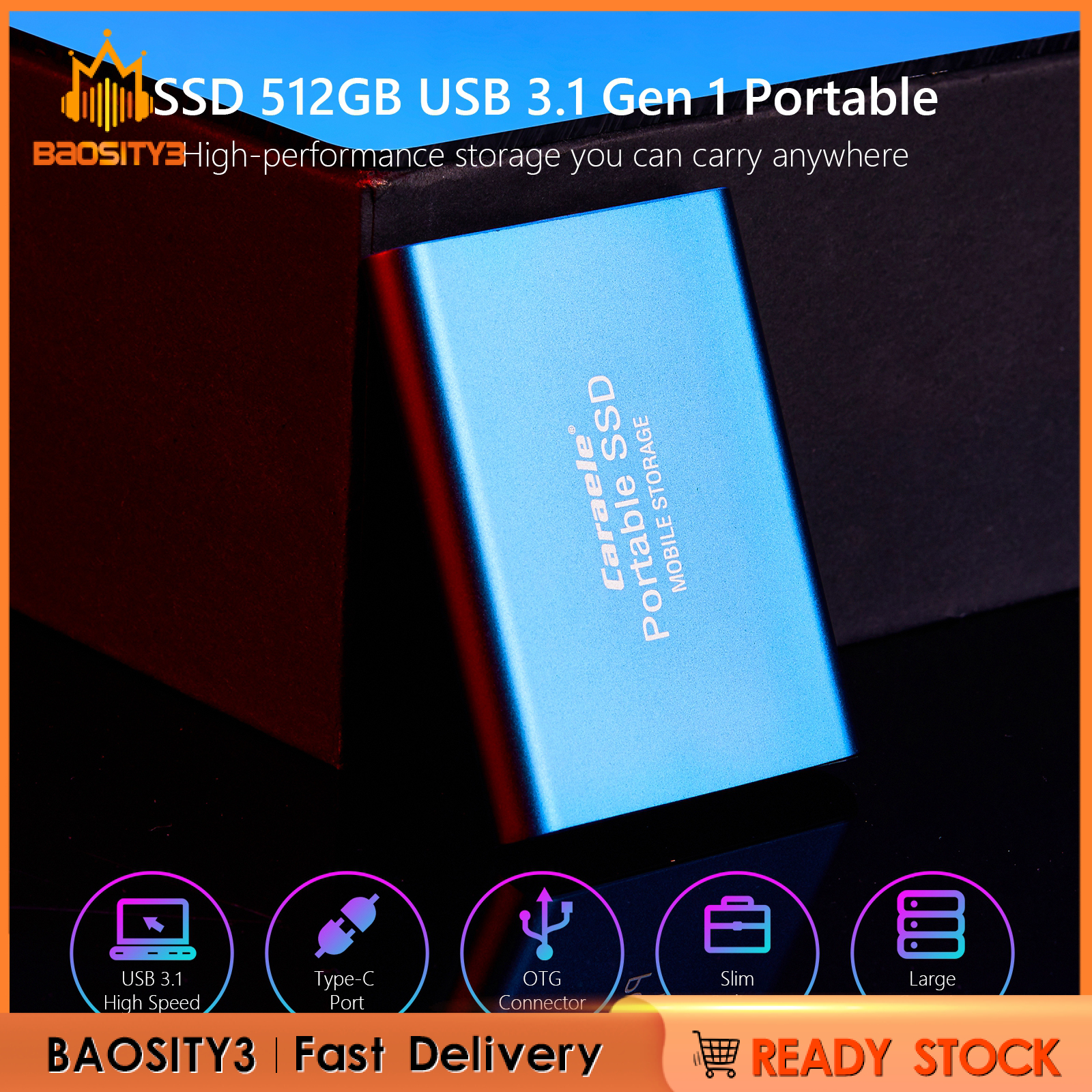 Ổ Cứng Di Động Usb 3.0 500gb Ssd Usb 3.1 Gen-1