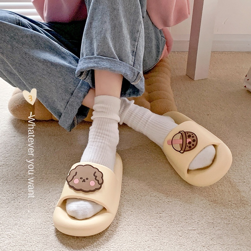 Dép Đi Trong Nhà Đế Dày Chống Trượt Phong Cách Hàn Quốc Thời Trang Mùa Hè Cho Nữ