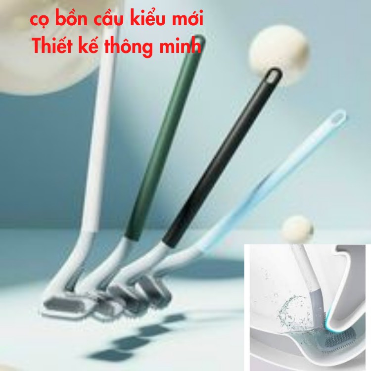 Chổi Cọ Toilet Silicon thông minh , Chổi Chà Rửa Nhà Vệ Sinh Bồn Cầu Gắn Tường