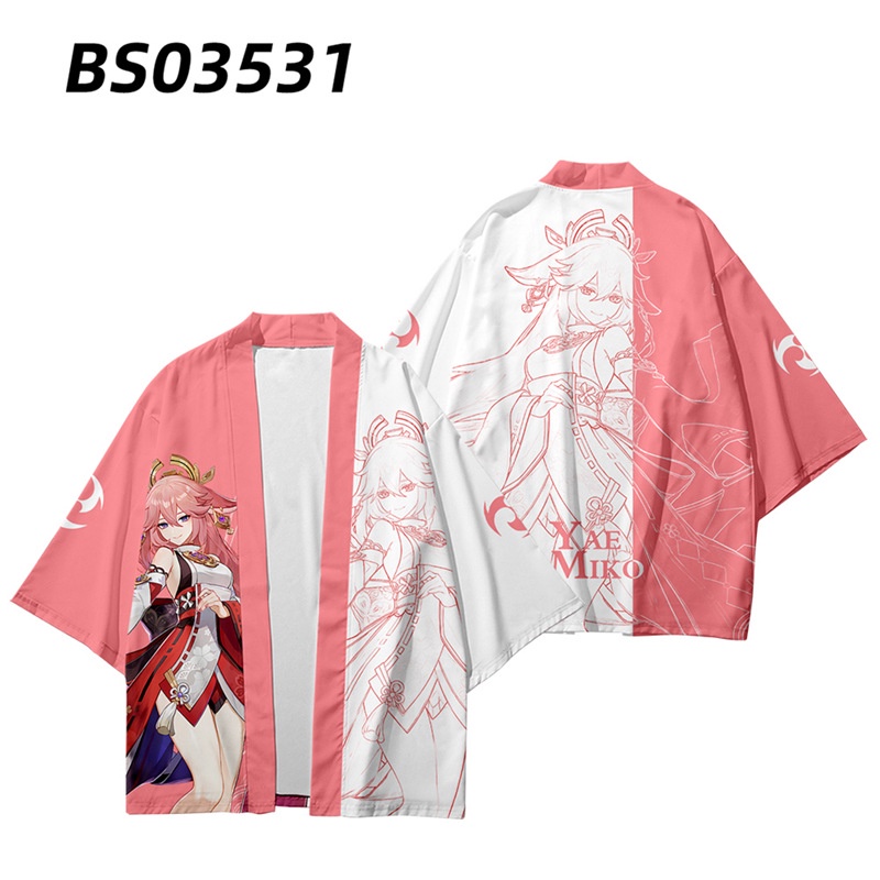 Áo Kimono Tay Ngắn Dáng Rộng In Họa Tiết Độc Đáo Thời Trang Cho Nam Và Nữ