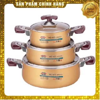 🔰🔰🔰Bộ nồi Sunhouse màu vàng mã 6634
