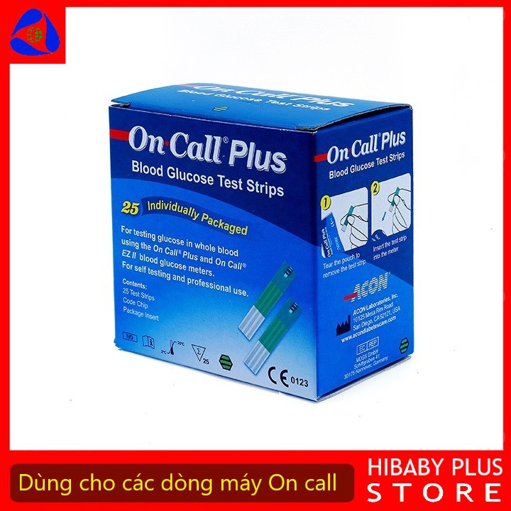 Que thử đường huyết ACON On Call Plus và oncall EZ II hộp 25 que rời