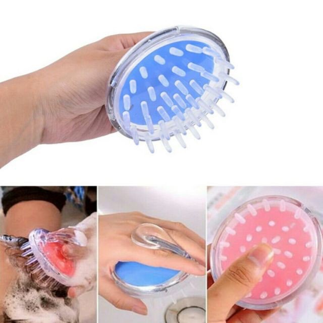 Lược gội đầu Silicone tiện dụng - mát xa da đầu - giảm rụng tóc - kích thích mọc (hàng có sẵn)