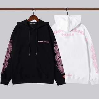 Áo hoodie tay dài in họa tiết chữ chrome hearts thời trang