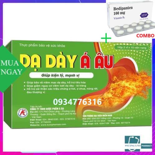 Combo Bedipanten 100mg +  Dạ dày á âu hộp 2 vỉ x 10 viên