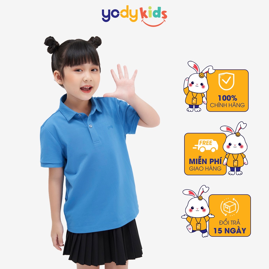 Áo polo YODY cho bé trai bé gái chất liệu cotton thoáng mát thấm hút mồ hôi APK5189