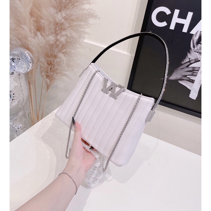 Túi kẹp nách đeo chéo đính đá wang dáng công sở