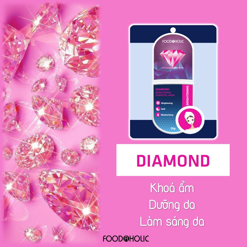 Mặt Nạ Sáng Mịn Da Foodaholic DIAMOND Brightening Essential Mask 23g