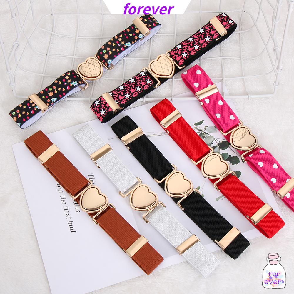 Thắt Lưng Co Giãn Mặt Trái Tim Có Thể Điều Chỉnh Thời Trang Dành Cho Bé Gái