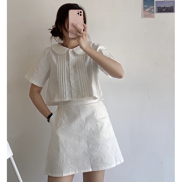 Sét áo cổ sen Chân Váy from A chất đẹp cực xinh ( Ảnh thật) | BigBuy360 - bigbuy360.vn