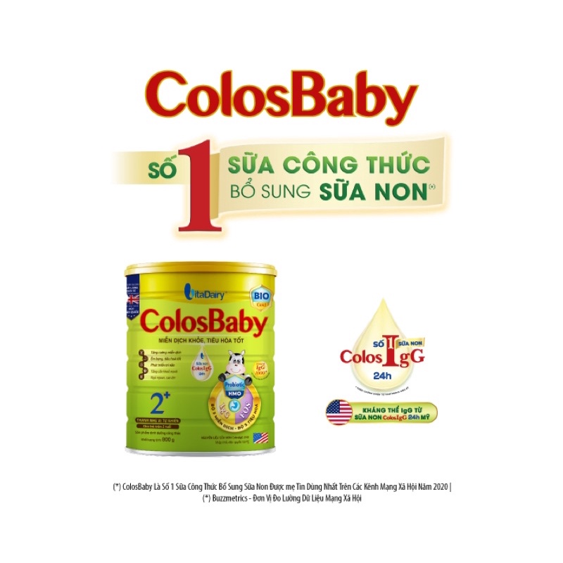 Sữa bột bổ sung sữa non Colosbaby Gold 2+ 800g