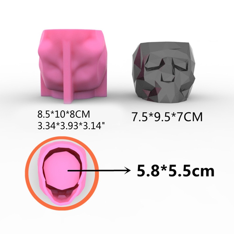 Sa Khuôn Silicon Làm Chậu Hoa / Xi Măng / Ống Đựng Bút Hình Đầu Lâu