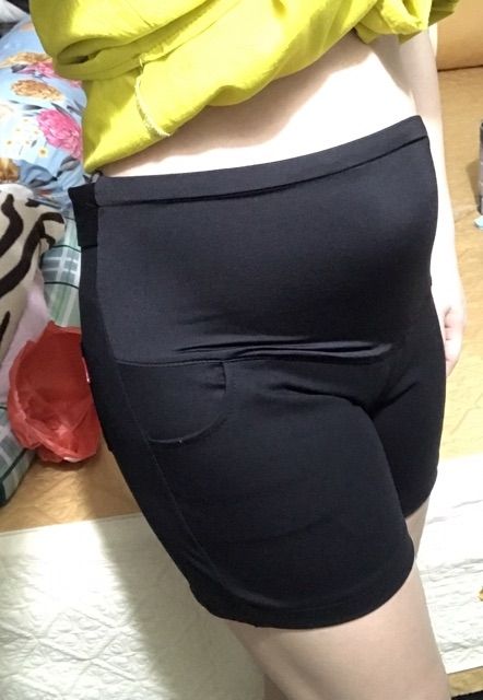 Quần đùi bầu cotton cạp chéo - đỡ bụng, có chun chỉnh size co giãn cho mẹ bầu mặc nhà mùa hè