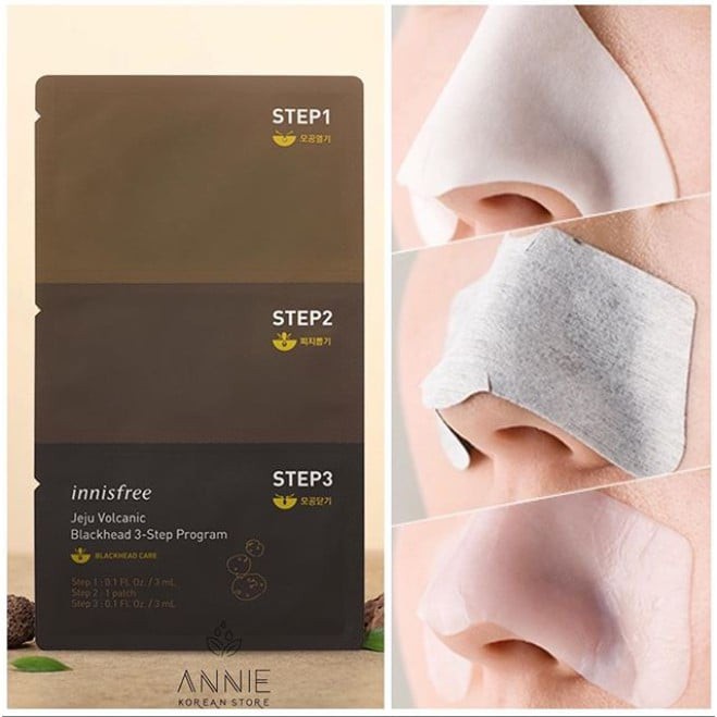 Mặt nạ 3 bước lột mụn đầu đen Innisfree Jeju Blackhead 3 Step Program