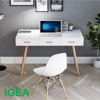 Bàn Bắc Âu Chân Gỗ 3 Ngăn Kéo GP37