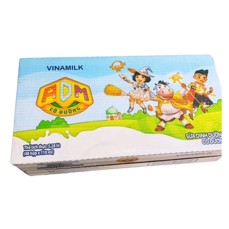 Thùng sữa vinamilk ADM gold IQ mẫu mới (48 hộp 110ml)