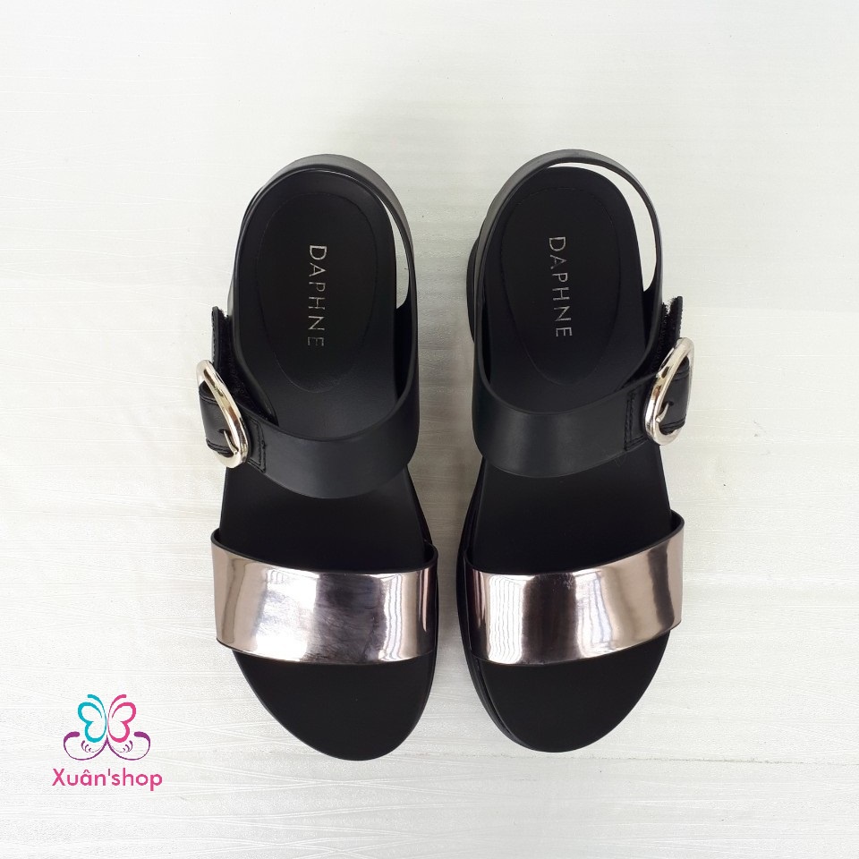 Giày sandal đế xuồng Daphne quai dán, gót cao 6cm (size 35, 37)