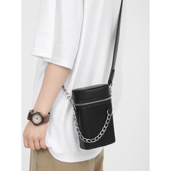 Túi da đeo chéo nam nữ unisex chất liệu da PU