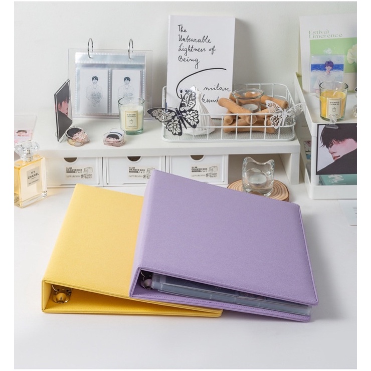 Bìa Binder kích thước A4 cán nhũ lấp lánh 4 còng