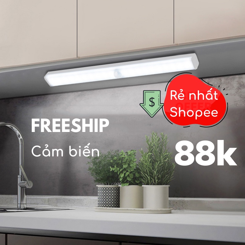 Đèn Cảm Biến, Đèn Nam Châm Gắn Tủ, Hành Lang, Phòng Tắm Cảm Ứng Thông Minh COCA T