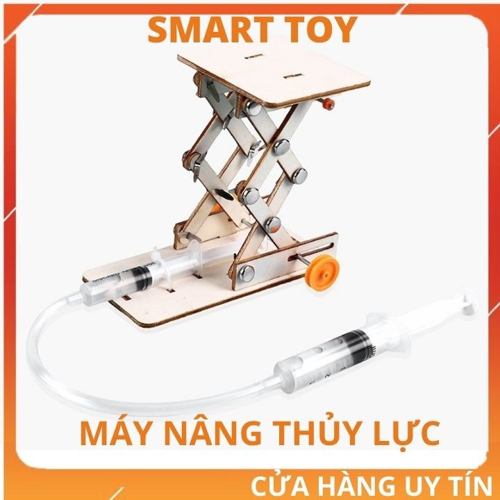 Đồ chơi trẻ em vận động lắp ráp máy nâng thủy lực bằng gỗ cho bé trai bé gái phát triển kỹ năng khoa học sáng tạo STEM