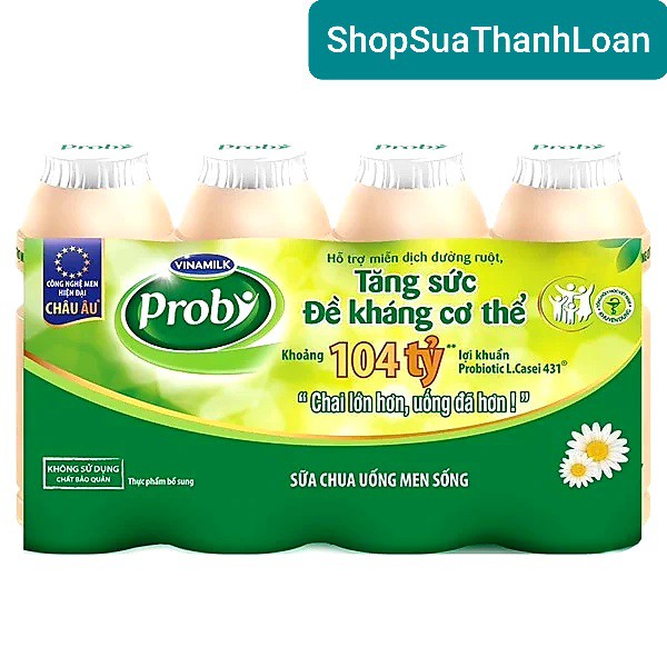 {Giao Grab-Now} Thùng 24 chai SỮA CHUA UỐNG PROBI CÓ ĐƯỜNG 130ML