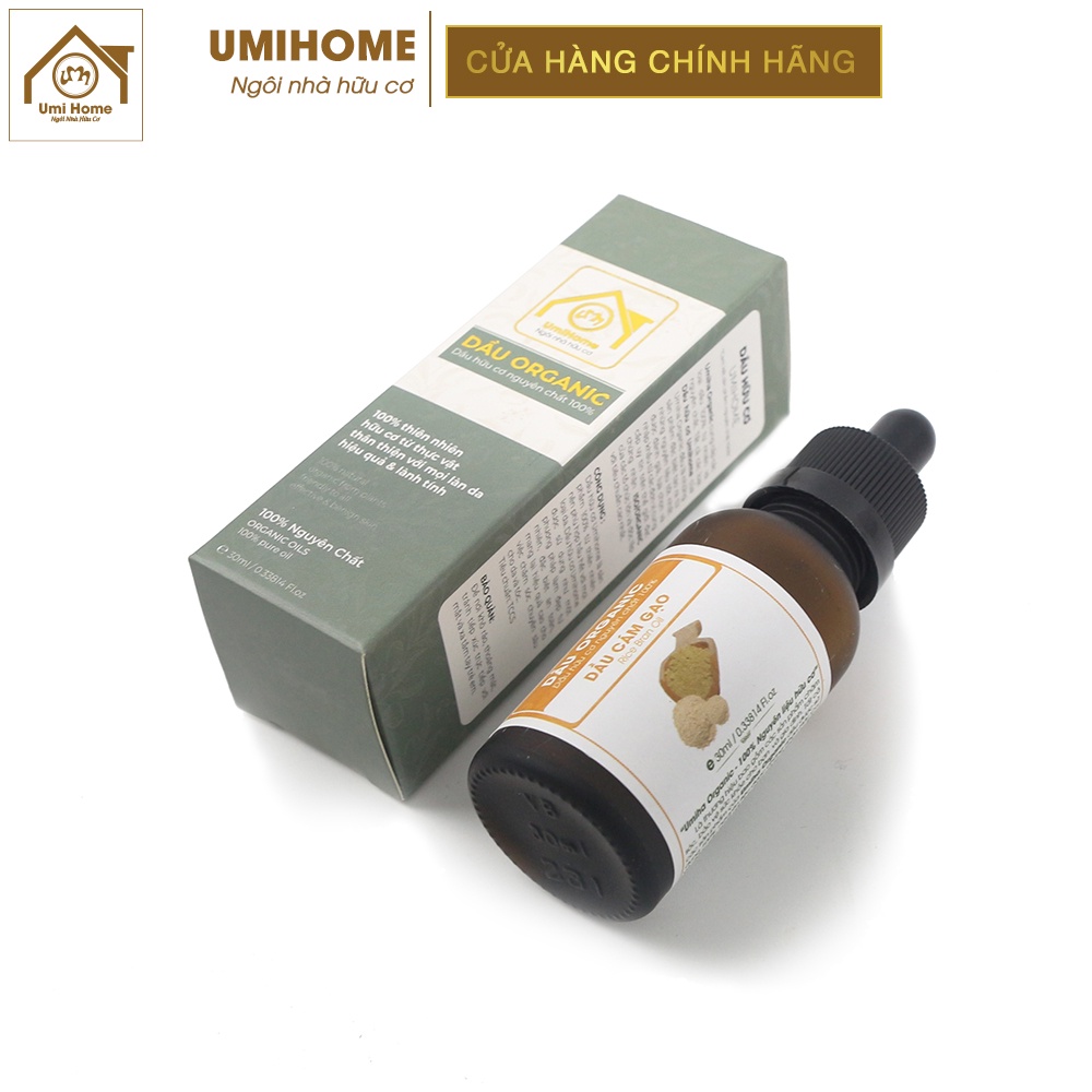 Dầu Cám Gạo dưỡng da hữu cơ UMIHOME nguyên chất | Rice bran oil 100% Organic 10ML