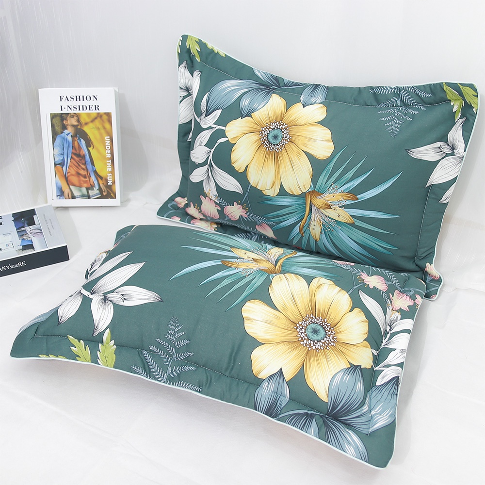 Vỏ gối cotton 100% trần bông cao cấp mát lạnh ngay khi chạm || vỏ gối 45x65cm có khóa kéo