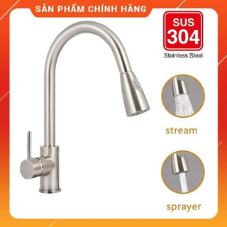 Vòi chén nóng lạnh cao cấp, vòi chén rút dây, vòi chén inox304 - A806