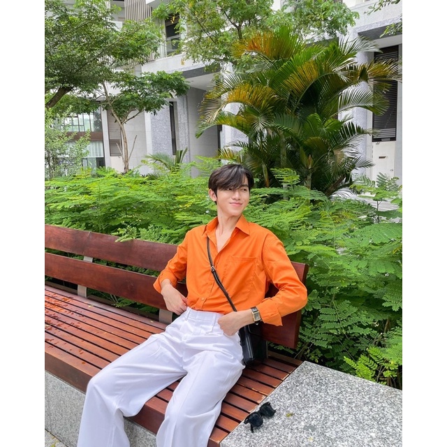 Áo Sơ Mi Basic màu cam