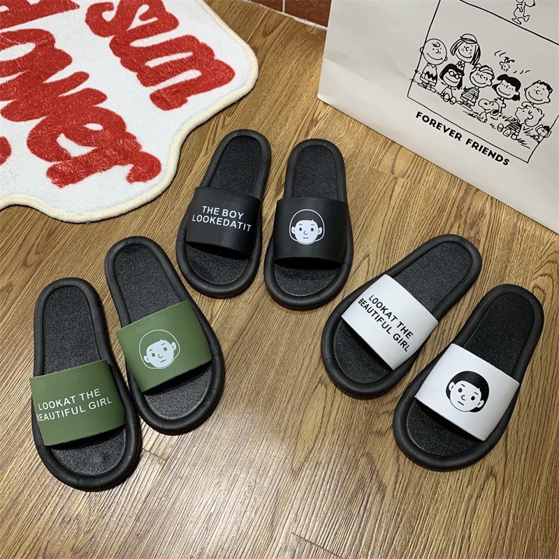 JY082  - Dép lê quai ngang look at the beautiful girl