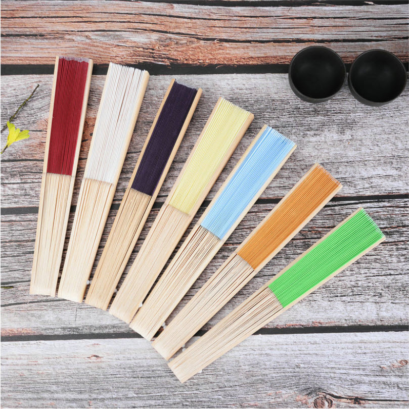 Quạt xếp vải đa màu sắc size 21