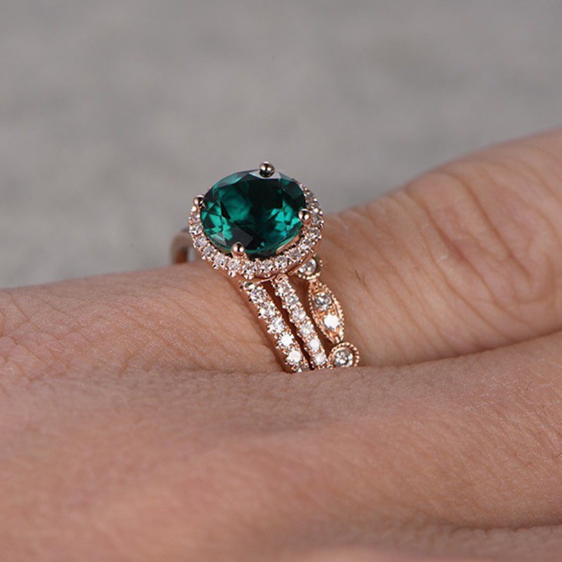 Nhẫn thời trang mạ bạc 925 và vàng 18k mặt đính kim cương giả sang trọng