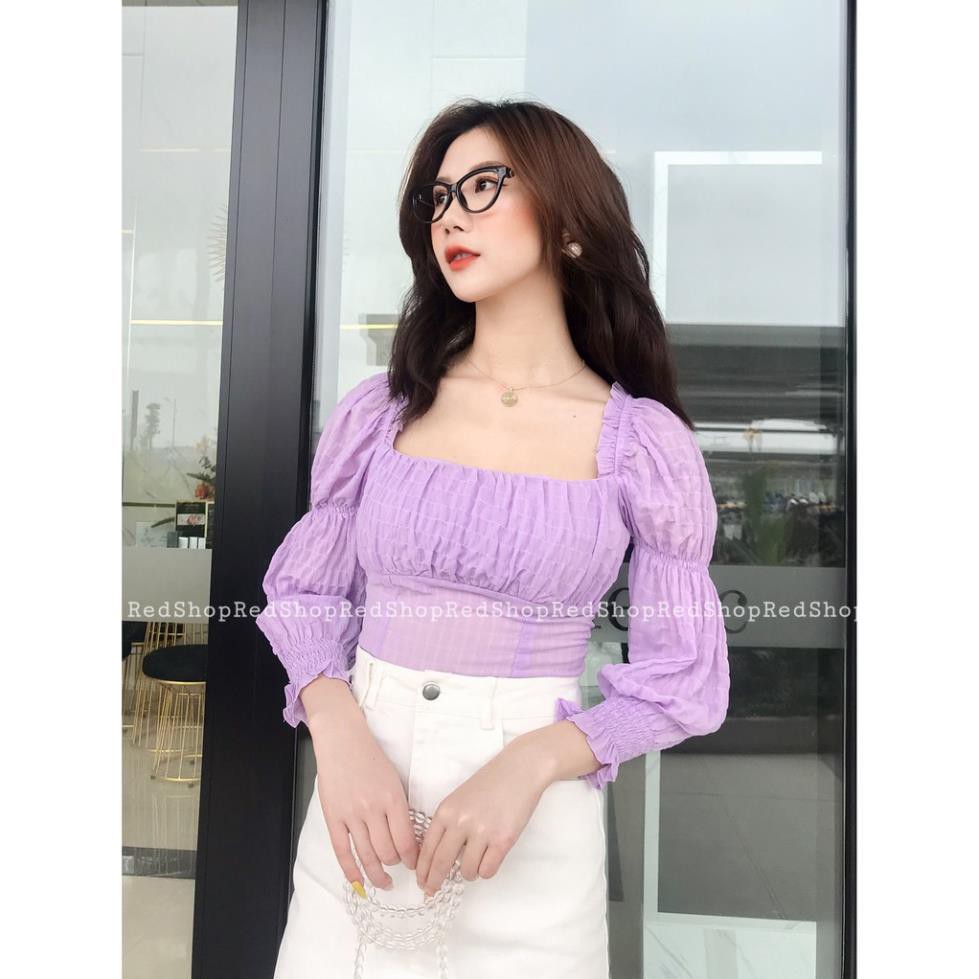 Áo sơ mi thiết kế vải thô nhăn Tím SMTK25202 Redshop Official Store