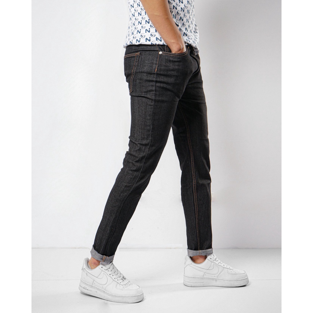 Quần Jean nam xám trơn skinny QJ88 Nigo ống ôm co giãn cao cấp