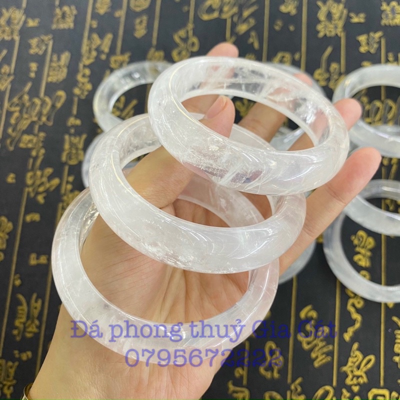Vòng bản liền thach anh trắng vip 5a kiểm định đẹp cam kết y hình siêu đẹp