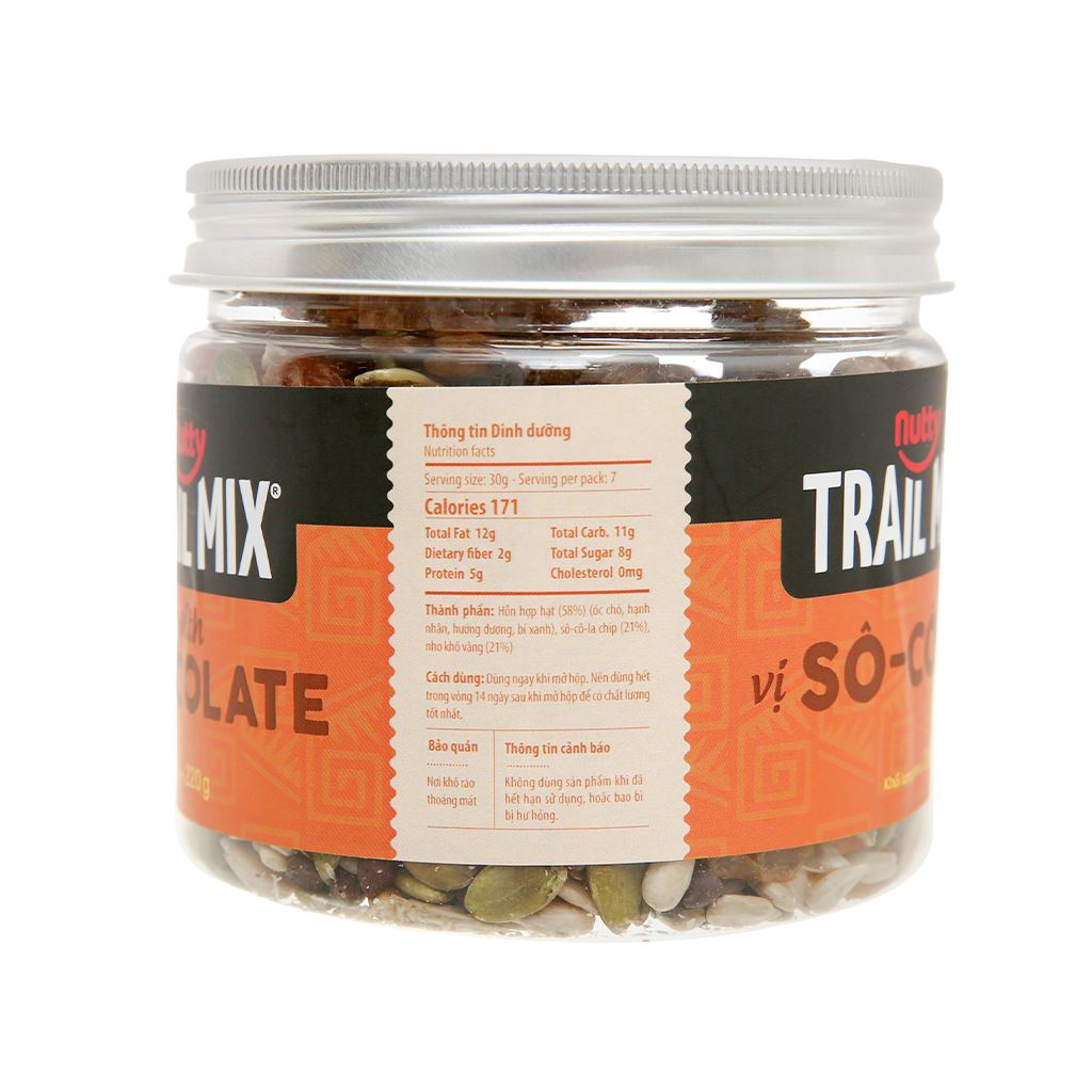 Hạt Dinh Dưỡng Trail Mix Chocolate Nutty - Tự Nhiên, Ít Calo,Heathy, Hỗ Trợ Giảm Cân | Meta Freshgo