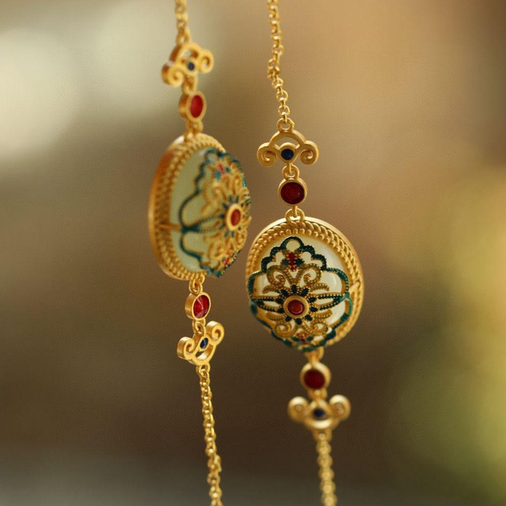 Vòng cổ Đồng Thiết Kế Tua Rua Phong Cách Cổ Điển Thời Trang Sang Trọng|Trang Sức Phong Cách Trung Hoa