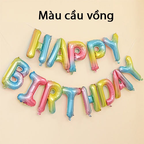 Bộ Bóng chữ Happy Birthday trang trí sinh nhật 40cm