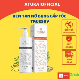 Kem tan mỡ bụng cấp tốc truesky chính hãng chiết xuất quế gừng giúp giảm mỡ bụng chân tay đùi 200ml atuka