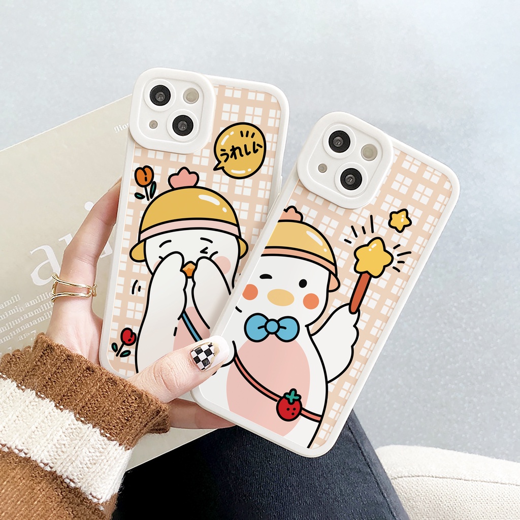 Ốp lưng iphone Vịt đáng yêu bóng cạnh vuông 6/6plus/6s/6splus/7/7plus/8/8plus/x/xs/11/12/13/14/pro/max/promax/plus