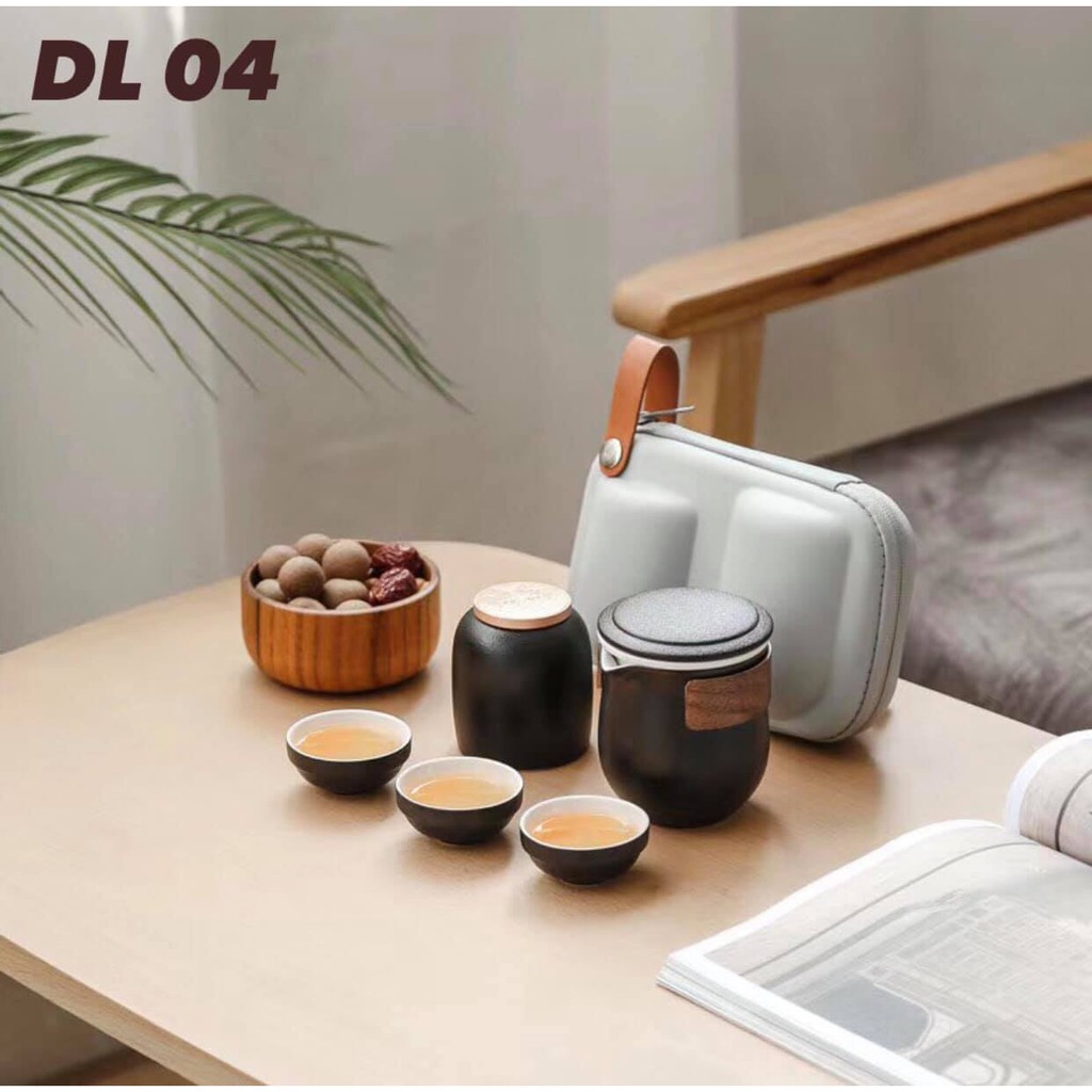 Sét trà du lịch bằng gốm, xinh xắn, tiện lợi