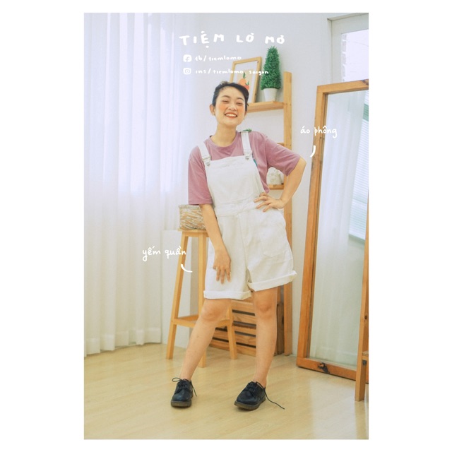 Yếm jean quần_màu trắng | BigBuy360 - bigbuy360.vn