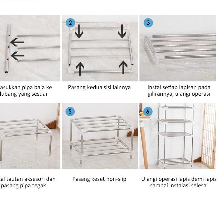 Kệ Để Giày 4-5 Tầng Bằng Thép Không Gỉ Tiện Dụng Cho Nhà Bếp | BigBuy360 - bigbuy360.vn