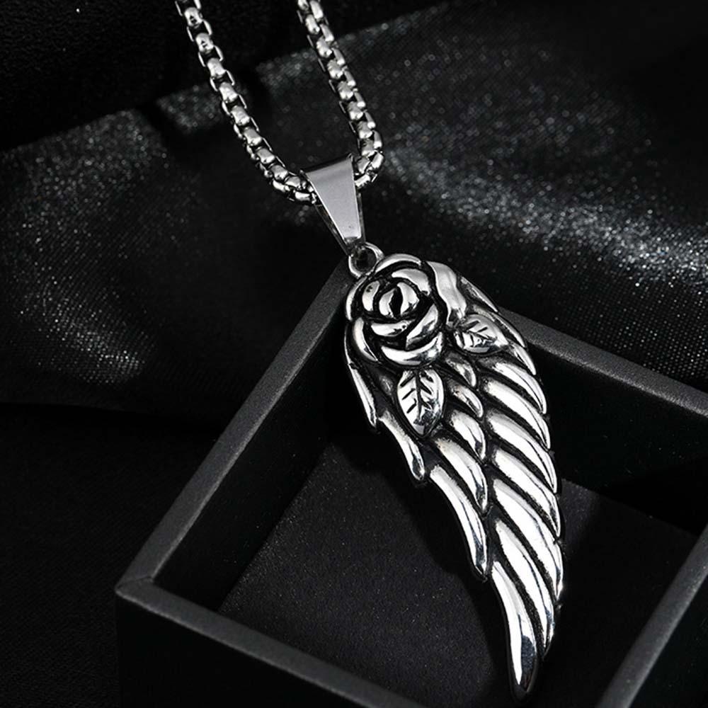 VANES1 Vòng cổ Mặt Đôi Cánh Thiên Thần Phong Cách Âu Mỹ Cổ Điển