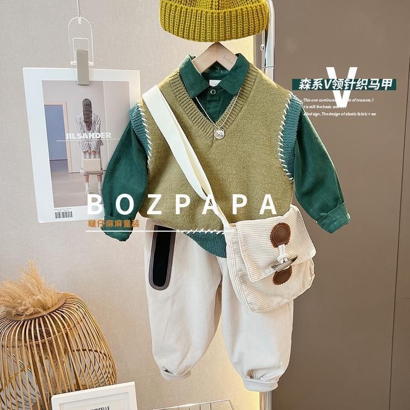 Bộ Áo Sweater Không Tay Phong Cách Hàn Quốc Thời Trang Mùa Thu 2022 Mới Cho Bé Trai