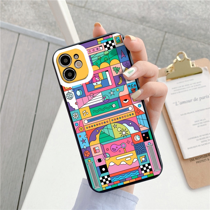 Ốp lưng iphone Màu sắc ốp dẻo cạnh vuông ip 6 7 8 plus x xr xsmax 11/12/13promax tr117