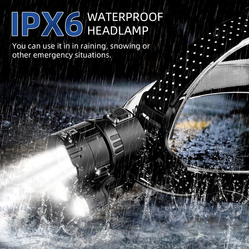 Đèn LED đội đầu XHP160 công suất cao có thể sạc lại