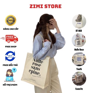 Túi tote đi học ZIMI size A4 cao cấp phong cách vintage Hàn Quốc